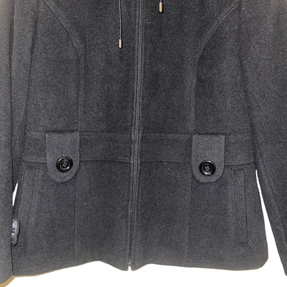 St John Bay Woman Wool/Cashmere Blend Hoody Coat Size S - Picture 3 of 6